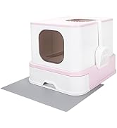 RIZZARI Millions Sold Wordwide Cat Litter Box, Large Top Entry Anti-Splashing Litter Box with Lid...