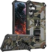 Fofvccv for Samsung Galaxy S25 FE Case, Camouflage Design Phone Case with Kickstand for Men, Mili...