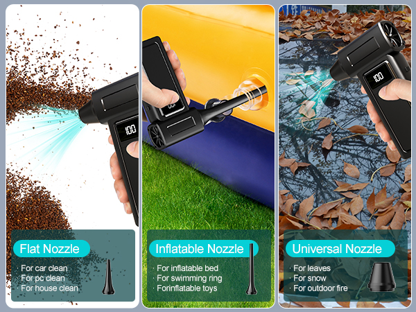 Car Vacuum Portable Cordless Electric Compressed Air Duster 2-in-1 Handheld Rechargeable Air Blower