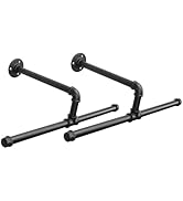 Jeasor Industrial Pipe Clothes Rack Wall-Mounted, Multi-purpose Rustic Vintage Hanging Rod for Sp...