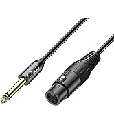 J&amp;D XLR to 1/4 inch Mono Microphone Cable, PVC Shelled 6.35mm 1/4 inch TS Male to XLR Female Unba...