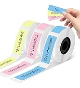 Label Maker Tape for D30 D32 D10 D35 Q30 Label Maker, Black on Pink, Blue, Yellow, 14 x 50mm (0.5...