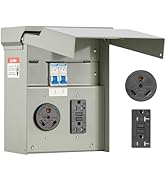 VEVOR Temporary Power Outlet Panel, RV Electrical Breaker Box with Prewired 30 Amp &amp; 20 Amp GFCI ...