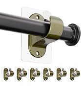 ANDGOO 6-Pack No Hole Curtain Rod Brackets Hangers, Self Adhesive Curtain Rod Holders, No Drillin...