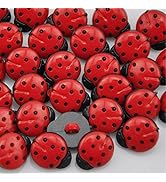 100 Pcs Ladybug Shaped Buttons Plastic Mini Buttons Craft Decorations by EORTA for Scrapbooking C...