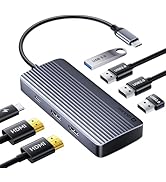 QUUGE Docking Station Dual Monitor 2 HDMI, 7 in 1 USB C Hub with Dual HDMI 4K, PD Charging, 5Gbps...