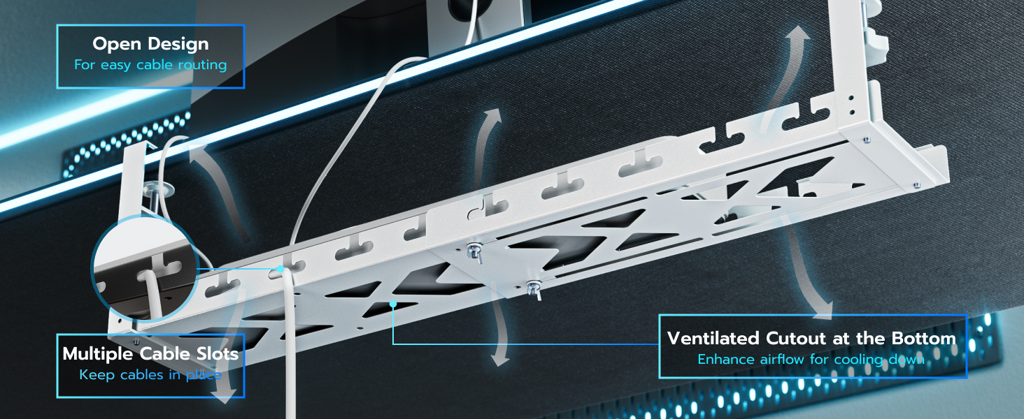 under desk cable management tray