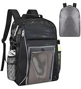 USPECLARE Heavy Duty Large Mesh Backpacks for Adults, Semi-Transparent College Backpacks with Rai...