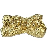 Mount Rushmore Replica Sculpture - Golden Iconic Landmark Figures, American History Collectible f...