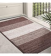 Kitinjoy Indoor Outdoor Door Mat, 36x24 Non-Slip Absorbent Dirt Trapper, Low-Profile Washable Ins...