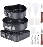 115 PCS Heart Shaped Cake Pans Springform Pans Set Cheesecake Pan with Removable Base Circular Sq...