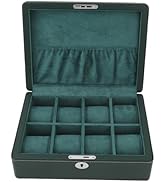 CHEOTIME 8 Slot Watch Box, Microfiber Leather Green Removable Watch Pillows Watch Display Case Or...