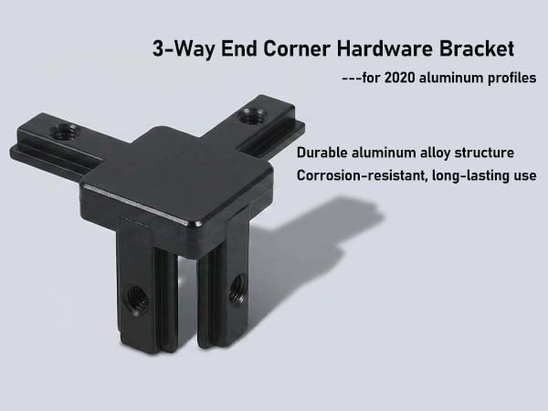 3-way corner top bracket black kit