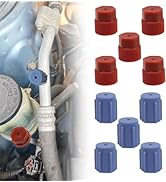 10Pcs Universal AC System Charging Port Caps, Low Side and High Side AC Valve Caps for Car Air Co...