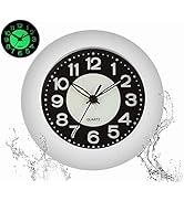 LXSZRPH Shower Clock Luminous Bathroom Wall Clock Waterproof for Water Spray Battery Powered, No...