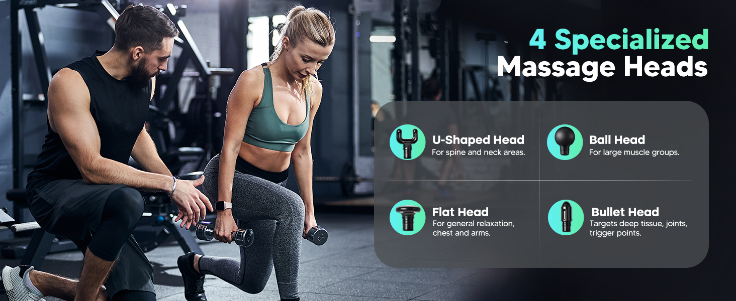 4 massage gun heads