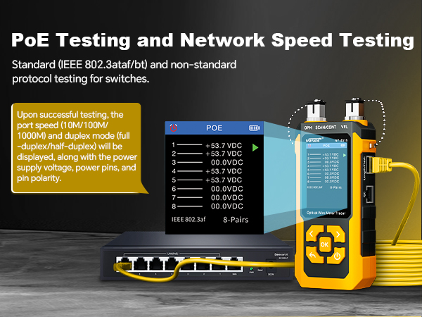 NF-8518 Network Cable Tester with Optical Power Meter, Ethernet Cable Tester