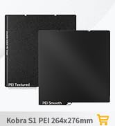 UniTak3D Kobra S1 PEI Build Plate 264x276mm Double Sided Smooth+Textured Heated Bed Flexible Remo...
