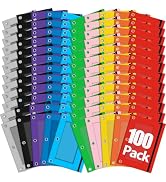 Officygnet 100 Pcs Pencil Pouch for 3 Ring Binder, Bulk Pencil Case Pouch with Clear Window, Penc...