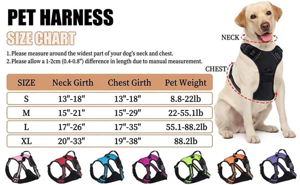 Dog Harness for Large Dogs Heavy Duty, Easy On and Off Service Dog Vest, Breathable Padded