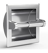 Smack Polished Chrome Recessed Toilet Paper Holder, Bathroom Wall Mount Recessed Toilet Tissue Ro...