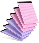 AILZFEI Pink Purple Small Legal Pad 5 x 8 College Ruled Color Legal Pads Paper Notepads 6 Pack St...