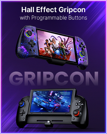 Showcasing Hall Effect Gripcon with starry skin and black cover skin