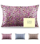 Mulberry Silk Pillowcase for Hair and Skin Standard Size Leopard Print Silk Pillow Cases with Zip...
