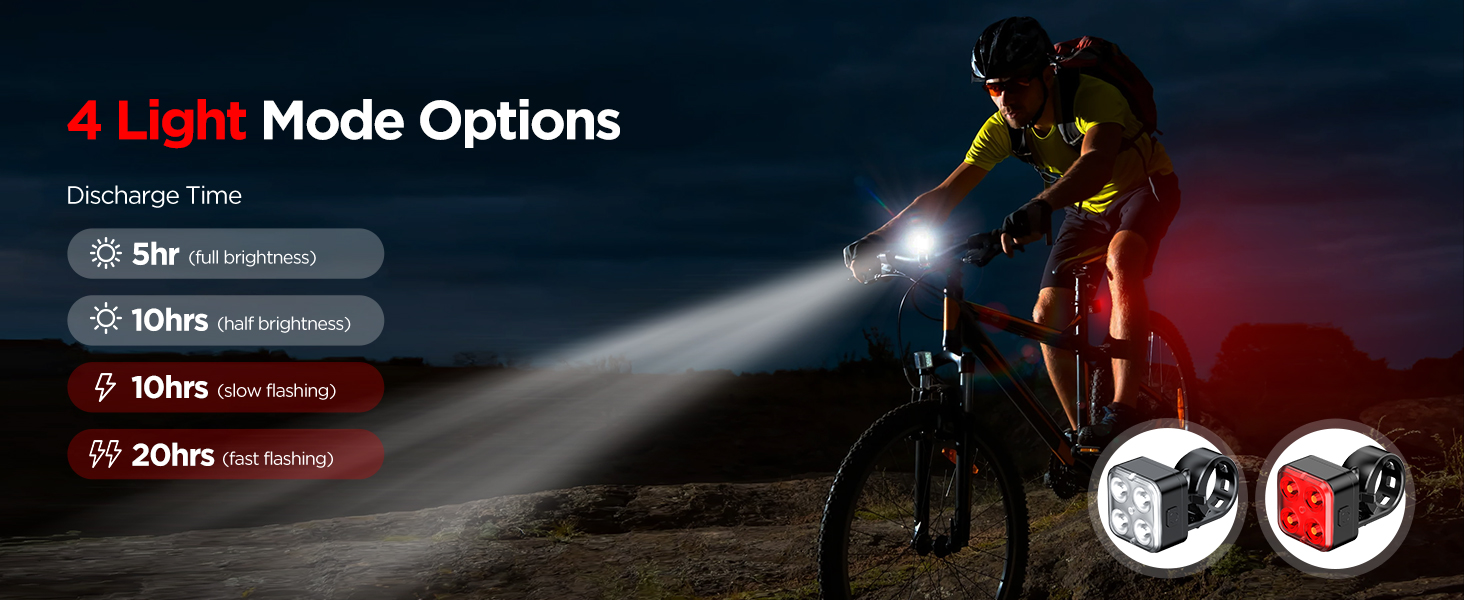 Akale Bike Lights Set, 4 Light Mode