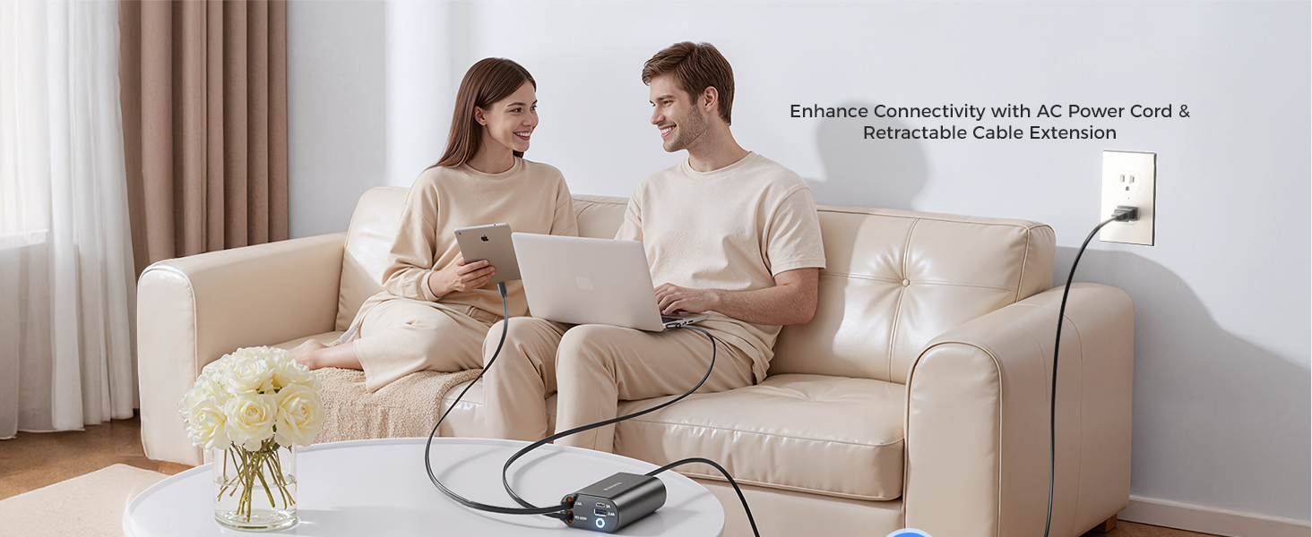 3ft Retractable USB C &amp;amp; Apple Cable