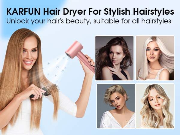 HairDryer For Stylish Hairstyles 110000 RPM HairDryer, Plasma Hair Dryer High-Speed Brushless Motor