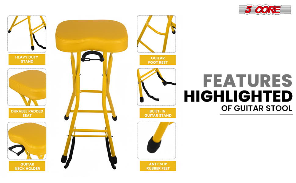 guitar seat musician stool folding music chair acoustic stand electric guitar rest bass