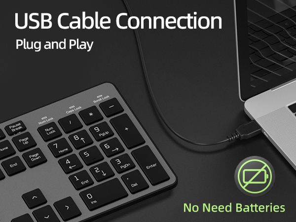 Typewriter Keyboard low profile full size quiet ultra slim silent wired usb flat chocolate keys