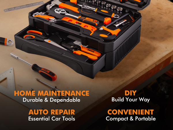 XOOL 368 Piece Home Repair Tool Kit with Drawer Toolbox