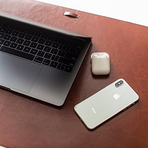 iPhone AirPods Macbook pro cable management leather protective surface