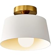 Bwxcie Modern Semi Flush Mount Ceiling Light,Metal Ceiling Light Fixture,E26 Ceramic Lamp Head,Wh...