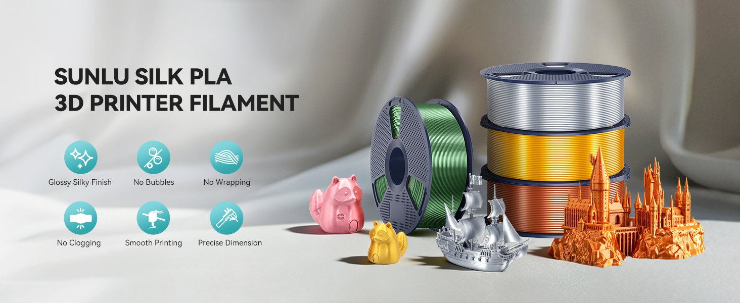 sunlu shiny silk pla plus Filament 1.75mm 3d printer filament sunlu filament 1kg silk filament