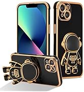 RALEAVO for iPhone 15 Case Cute 6D Astronaut Phone Cover with Stand Luxury Plating Cover Slim Fit...