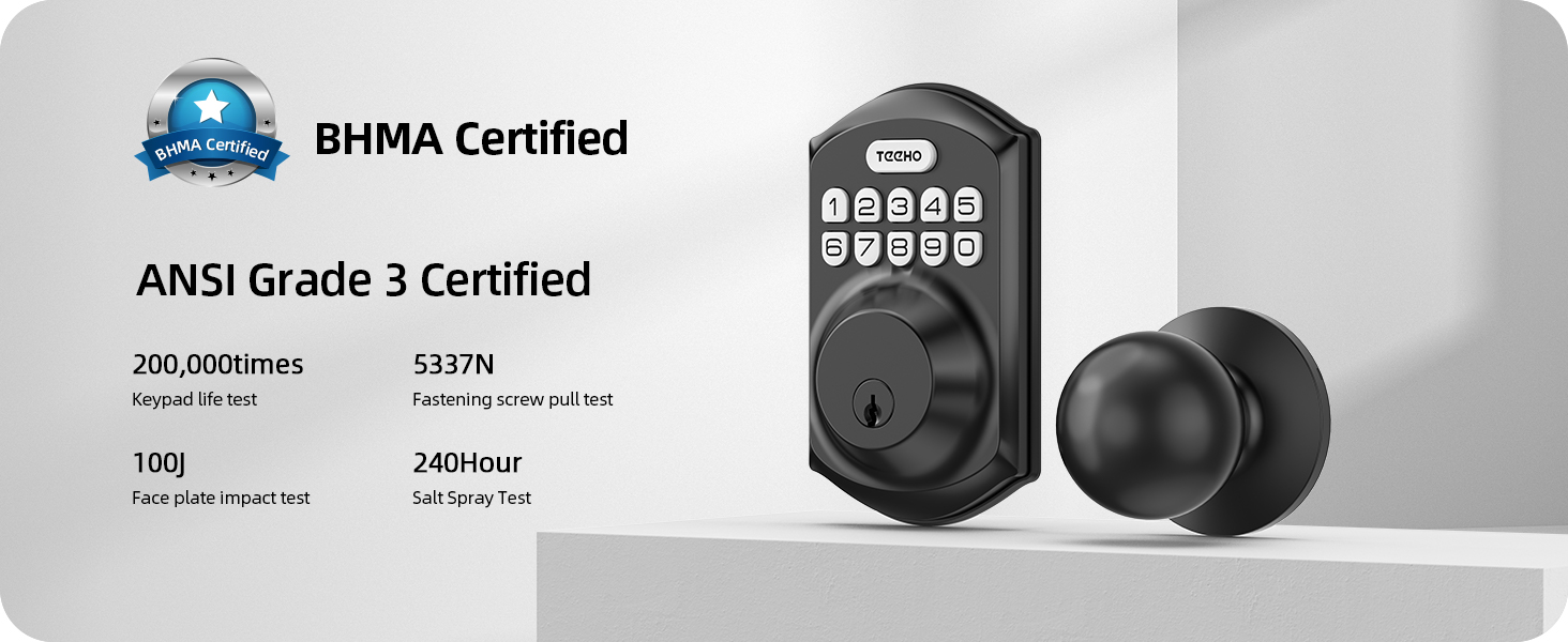 Certified Grade 3 high-security lock