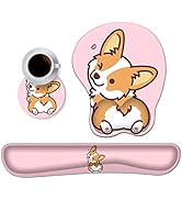 Ergonomic Mouse Pad with Wrist Support Gel, DINKY Upgraded Keyboard Wrist Rest Pad Set, Lovely Co...