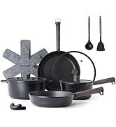 SENSARTE 14 Pcs Pots and Pans Set Non stick, Non toxic Healthy Cookware Set, Induction Kitchen Co...