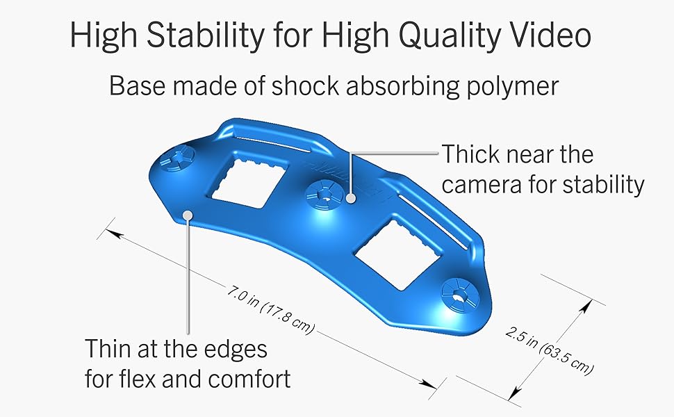 base made of shock absorbing polymer keeps your camera stable for high quality video
