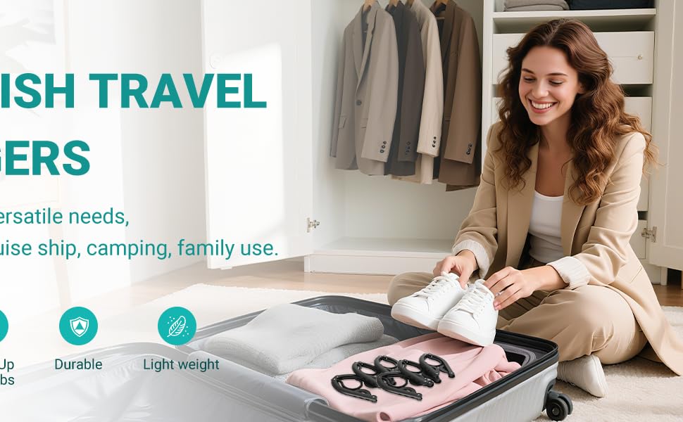 10pcs travel hangers foldable