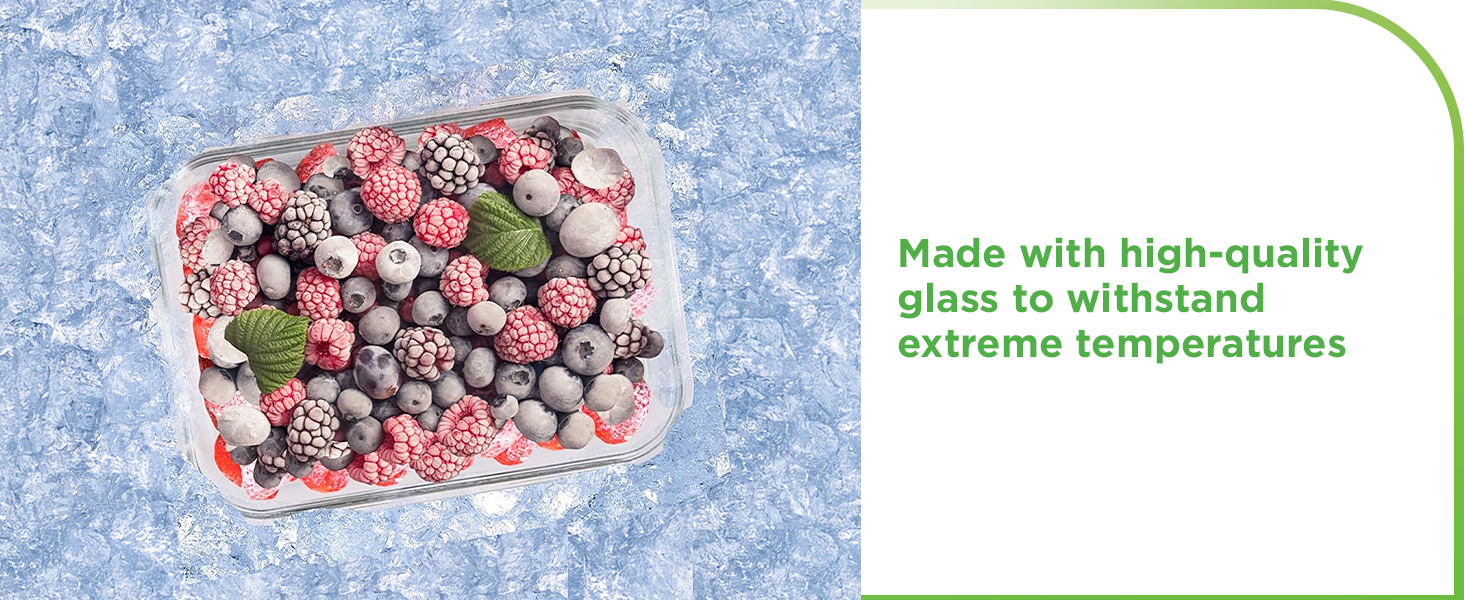 Glass container inside the freezer