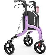 HOMLAND 3 Wheel Walkers for Seniors, Foldable Wheeled Rollator with Cane Hold and Cup Hold, Light...