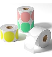 CLASSY Thermal Sticker Labels, 2" Thermal Stickers, Color Multi-Purpose Round Direct Thermal Labe...