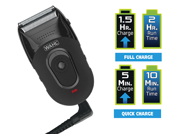 7065 Lithium Ion Rechargeable Wahl Compact Travel Shaver Black rinsable blades