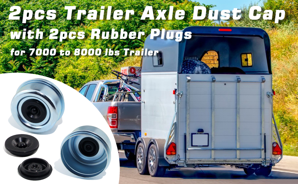 2pcs 2.72&amp;#39;&amp;#39; Trailer Axle Dust Cover with 2pcs seals