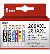 ONLYU Compatible Ink Cartridge Replacement for Canon 280 281 PGI-280XXL CLI-281XXL Ink 281 280 fo...
