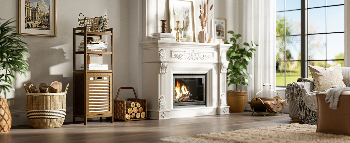living room bamboo laundry hamper cabinet